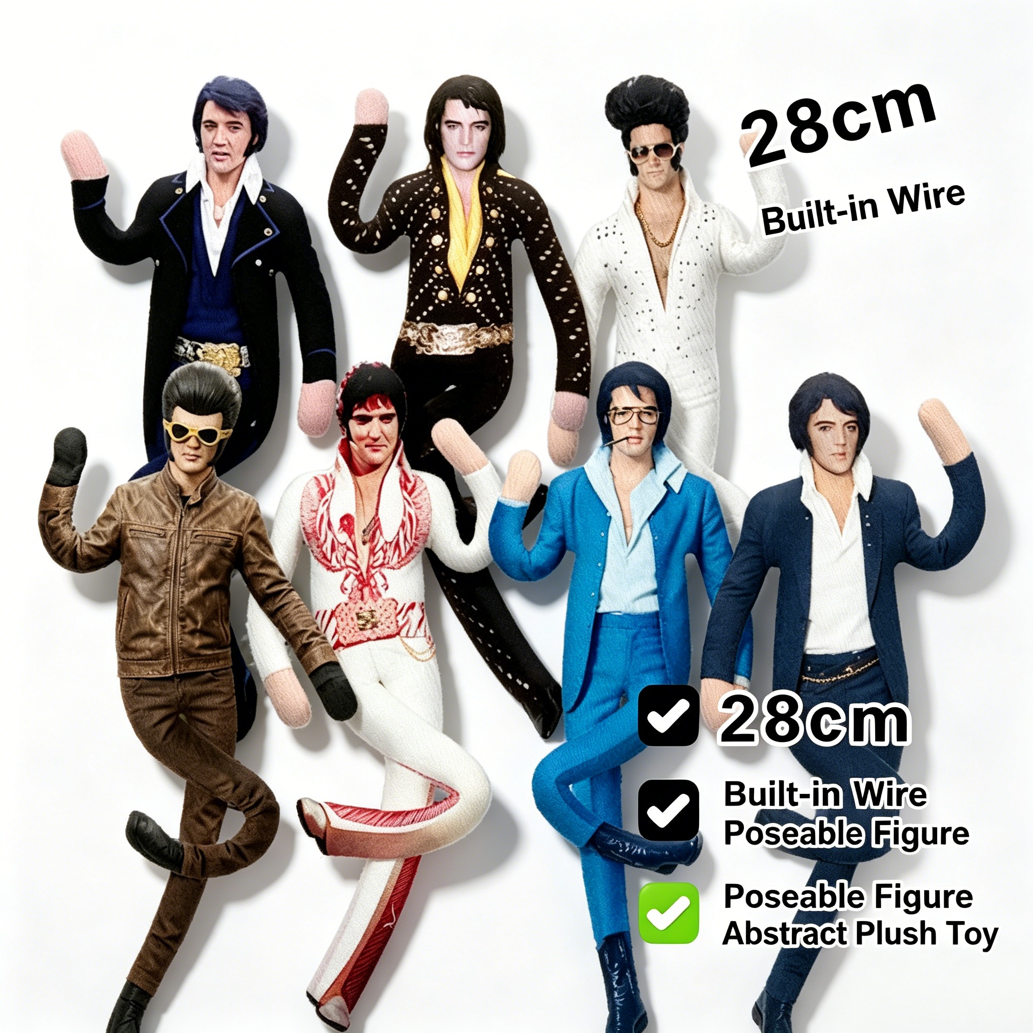 Elvis Plush Doll Built-in Wire – Collectible & Vintage Dolls For Halloween recenzja i cena