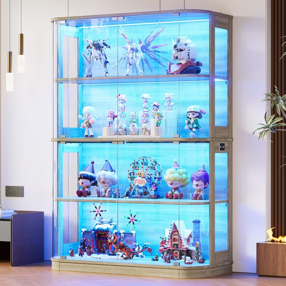 47.2 Glass-Door 4-Tier Display – Collectible & Vintage Dolls For Halloween recenzja i cena