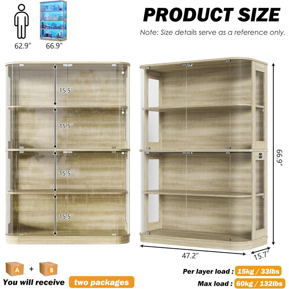 47.2 Glass-Door 4-Tier Display – Collectible & Vintage Dolls For Halloween recenzja i cena
