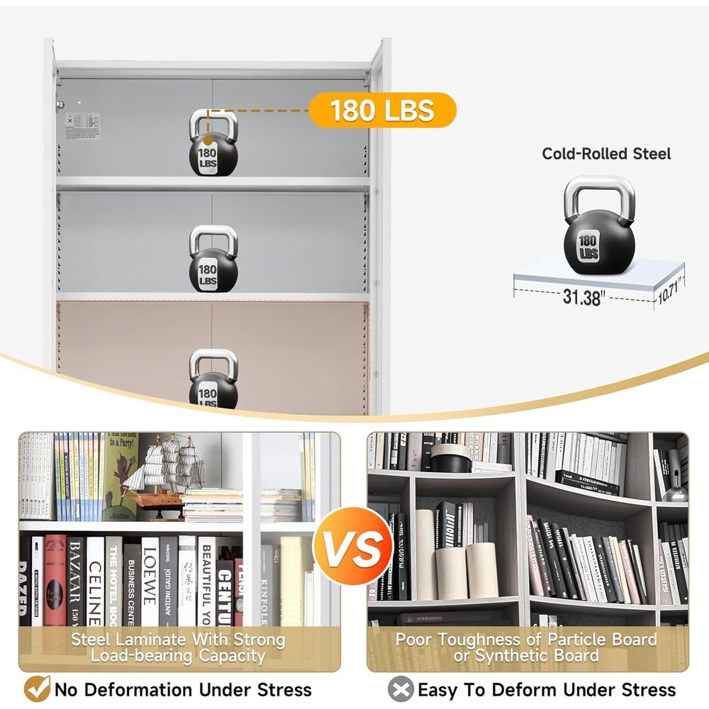 70.87 Tall Metal Bookshelf, 5- – Collectible & Vintage Dolls For Halloween recenzja i cena