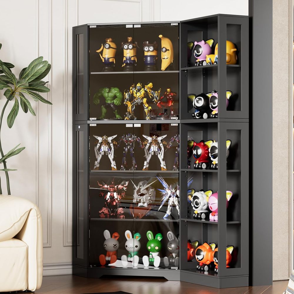 Black Glass Display Cabinet wi – Collectible & Vintage Dolls For Halloween recenzja i cena