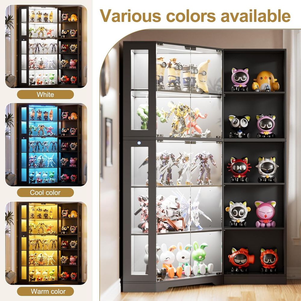 Black Glass Display Cabinet wi – Collectible & Vintage Dolls For Halloween recenzja i cena