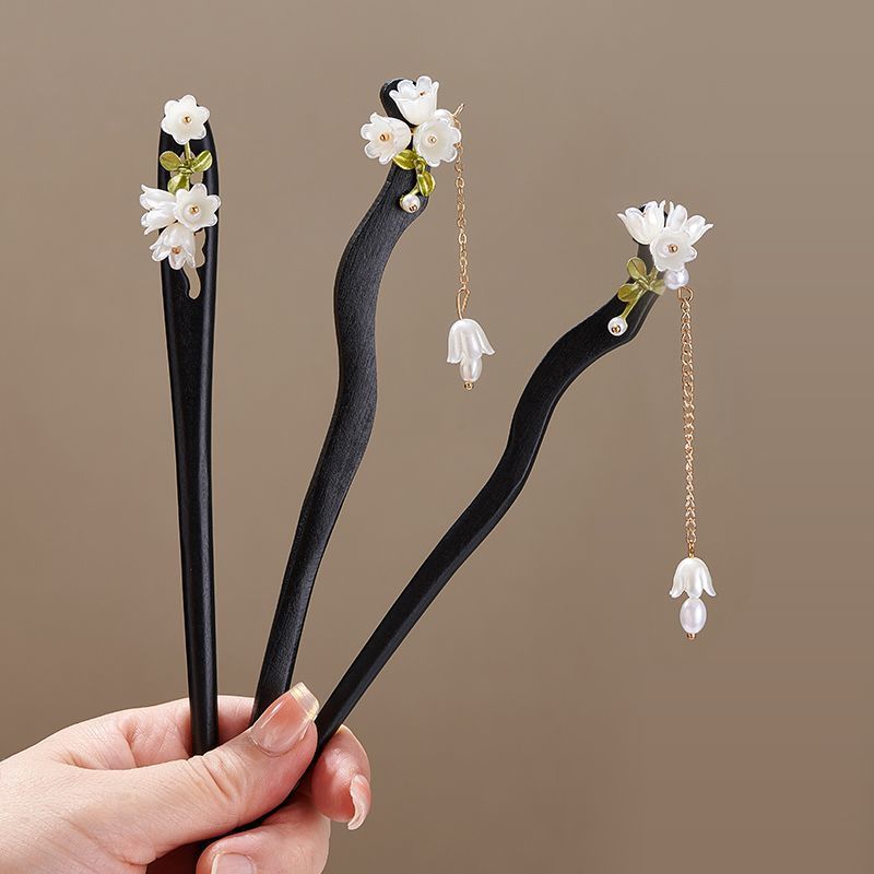 Wooden Flower Hairpin Vintage  – Vintage Collectible Item recenzja i cena