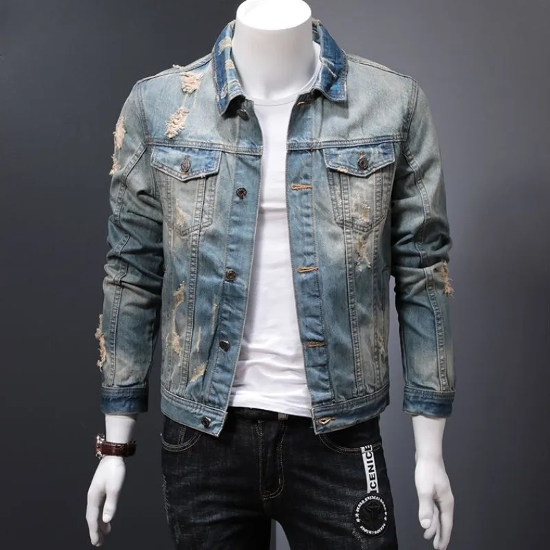 Padded Denim Jackets Man Warm  – Vintage Collectible Buttons recenzja i cena