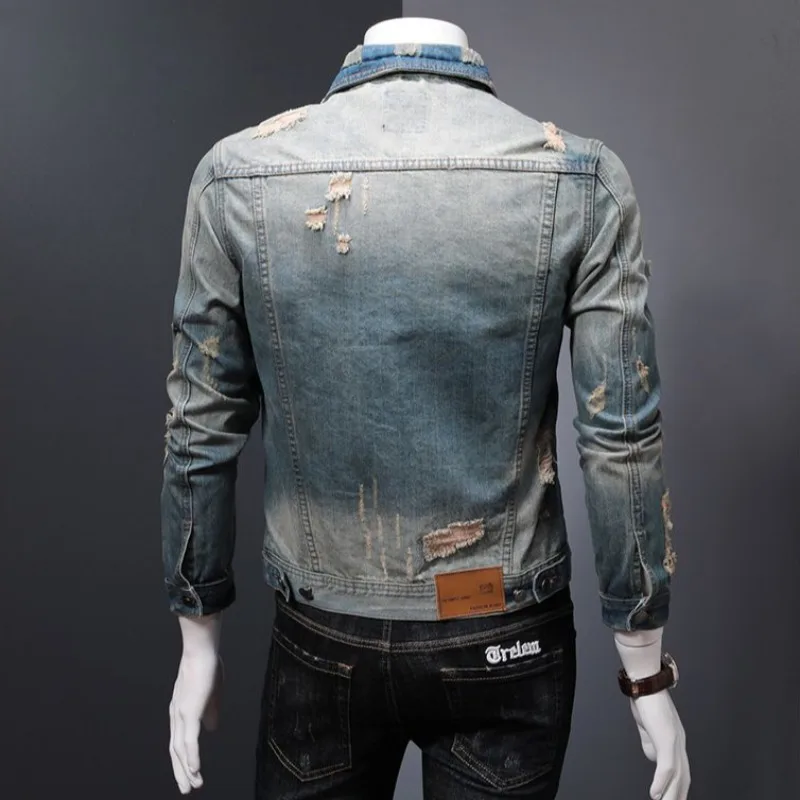 Padded Denim Jackets Man Warm  – Vintage Collectible Buttons recenzja i cena