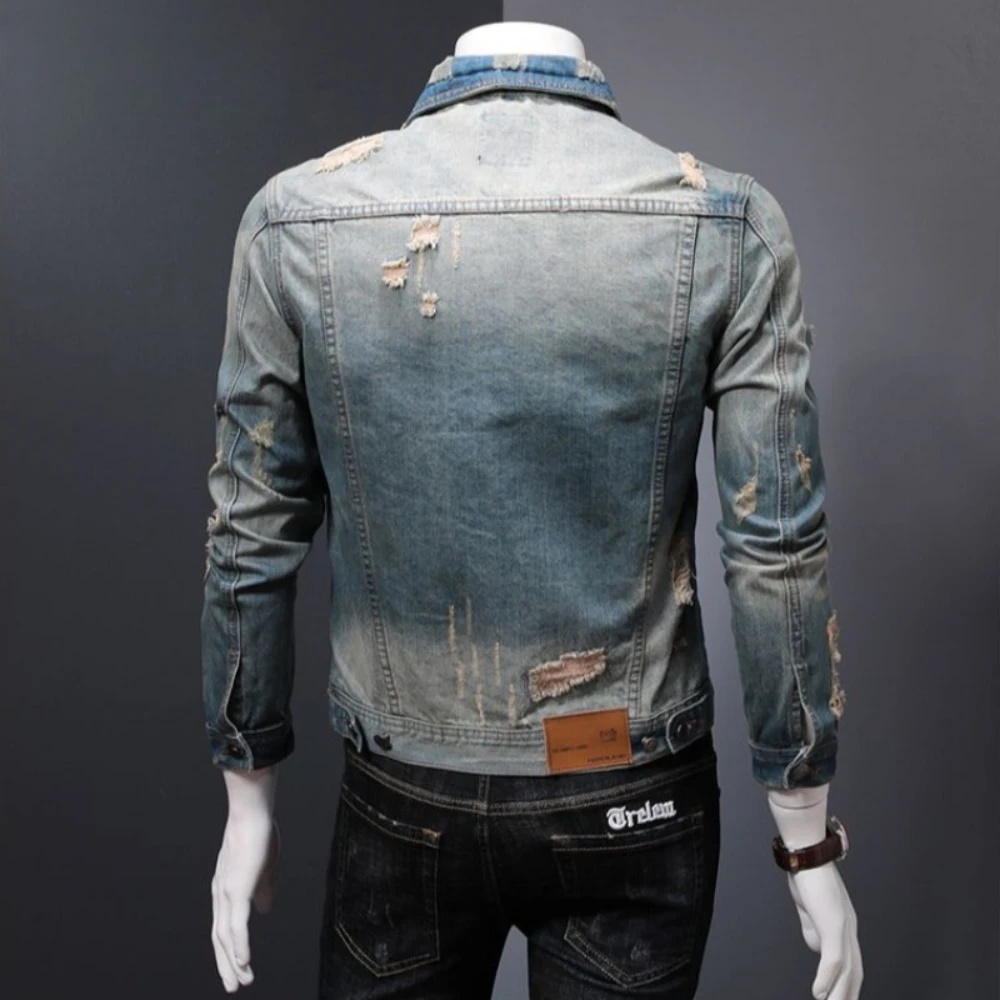 Padded Denim Jackets Man Warm  – Vintage Collectible Buttons recenzja i cena