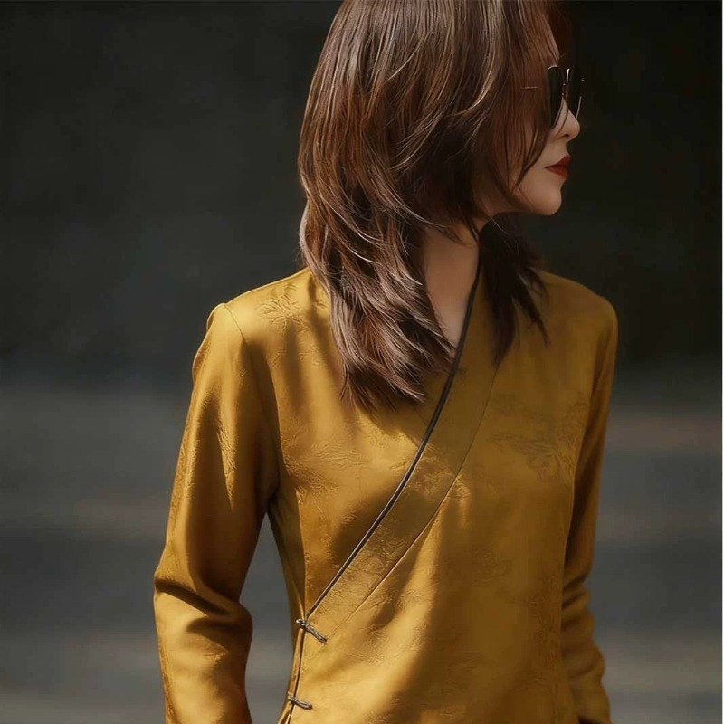 Chinese Style Women's Blouses  – Vintage Collectible Buttons recenzja i cena