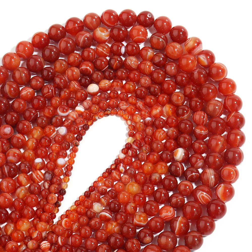 1 Strand Red Striped Agate Nat – Vintage Collectible Item recenzja i cena