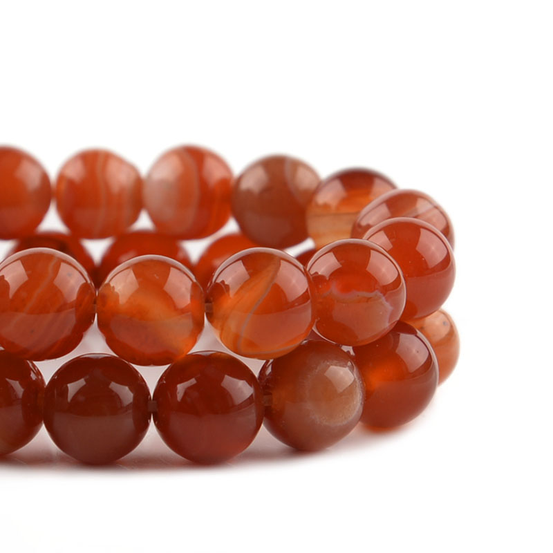 1 Strand Red Striped Agate Nat – Vintage Collectible Item recenzja i cena