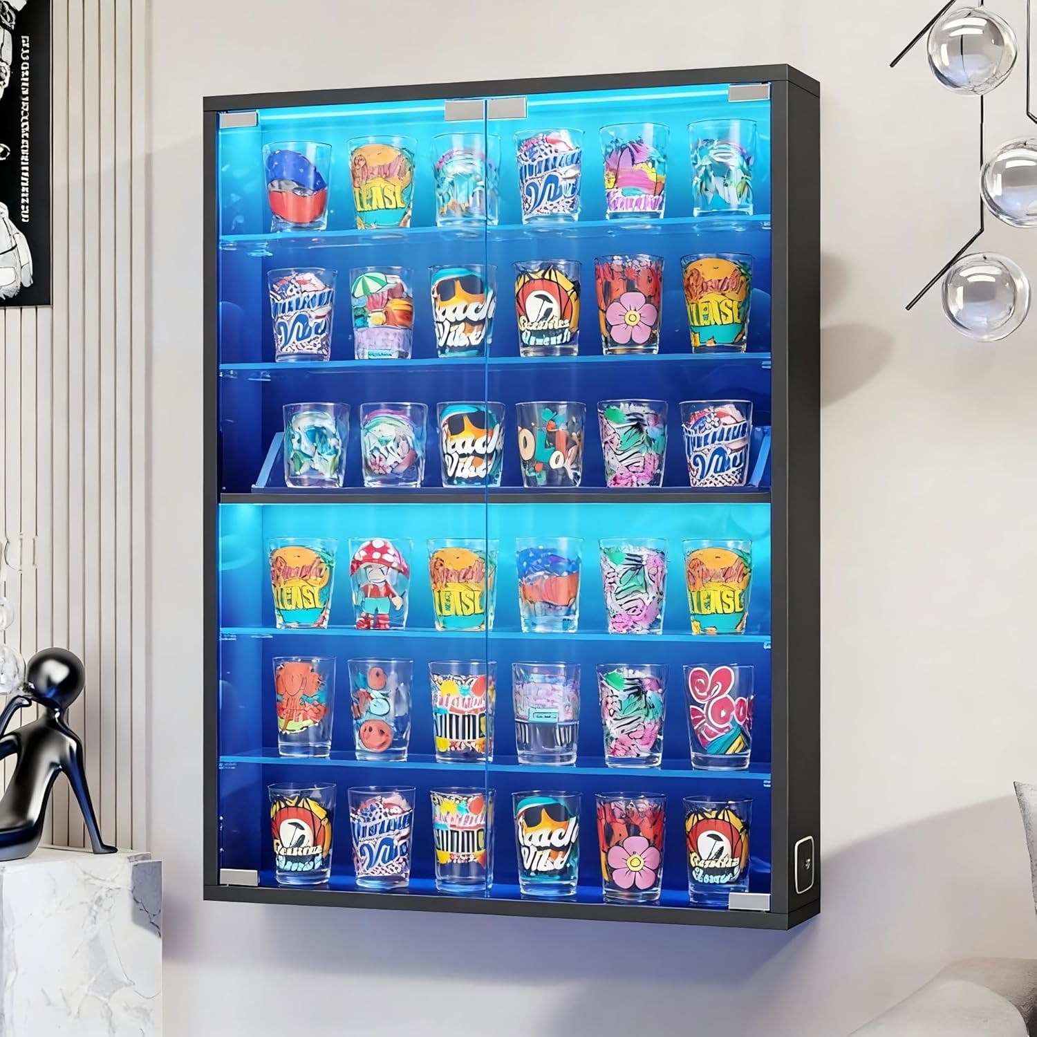 6-Tier Wall Display Case with  – Collectible & Vintage Dolls For Halloween recenzja i cena
