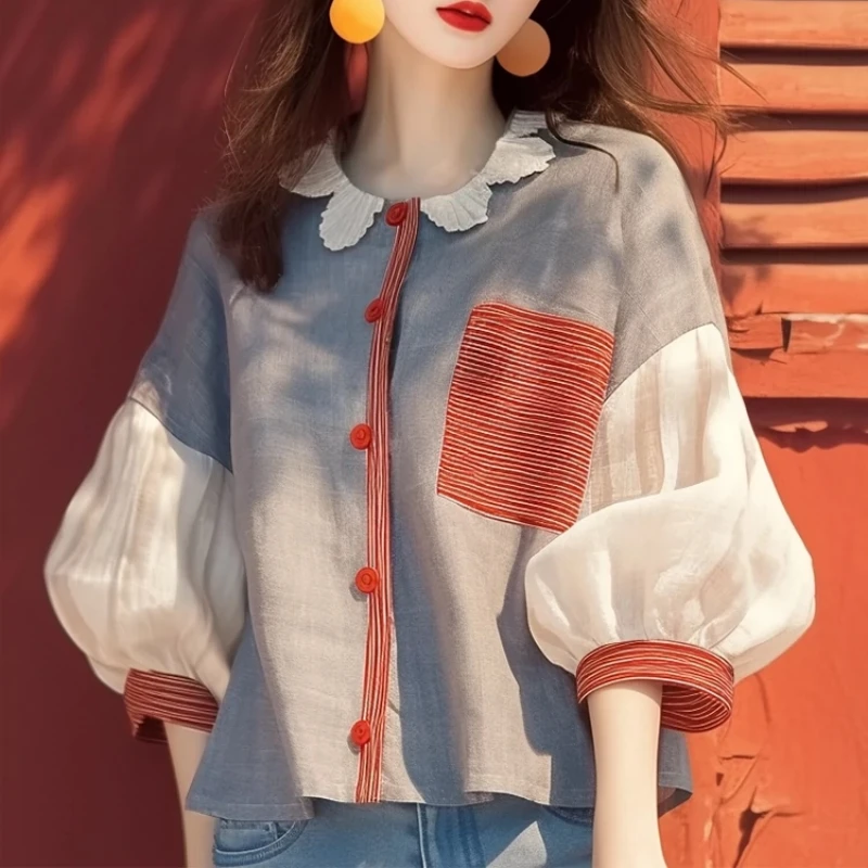 Chiffon Vintage Women's Shirt  – Vintage Collectible Buttons recenzja i cena