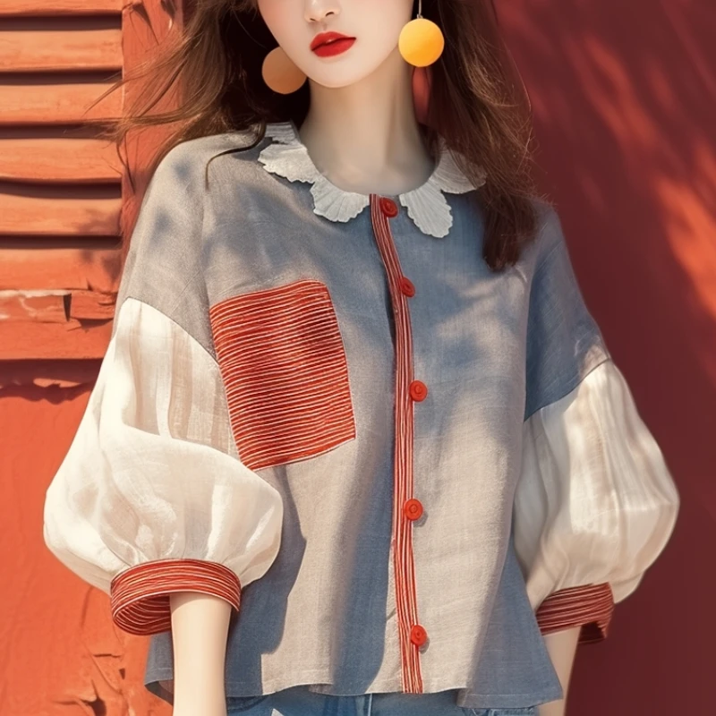 Chiffon Vintage Women's Shirt  – Vintage Collectible Buttons recenzja i cena