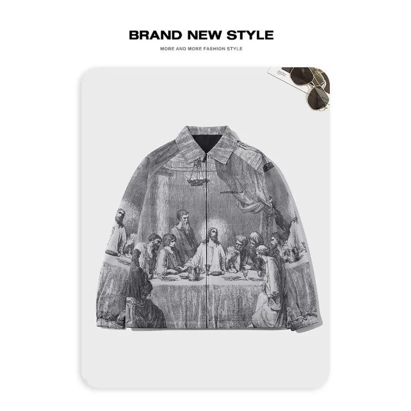 Autumn Men Jacket Oversized Pa – Vintage Collectible Buttons recenzja i cena