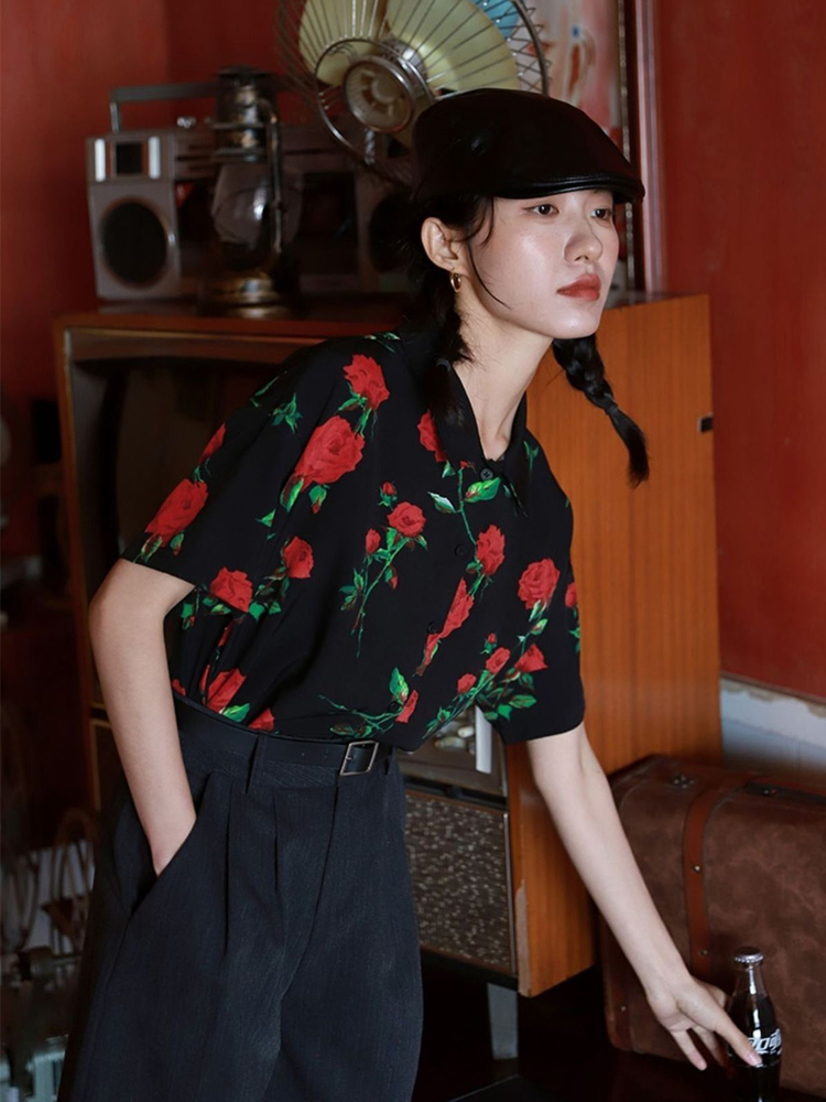 Vintage Short Sleeve Rose Prin – Vintage Collectible Buttons recenzja i cena