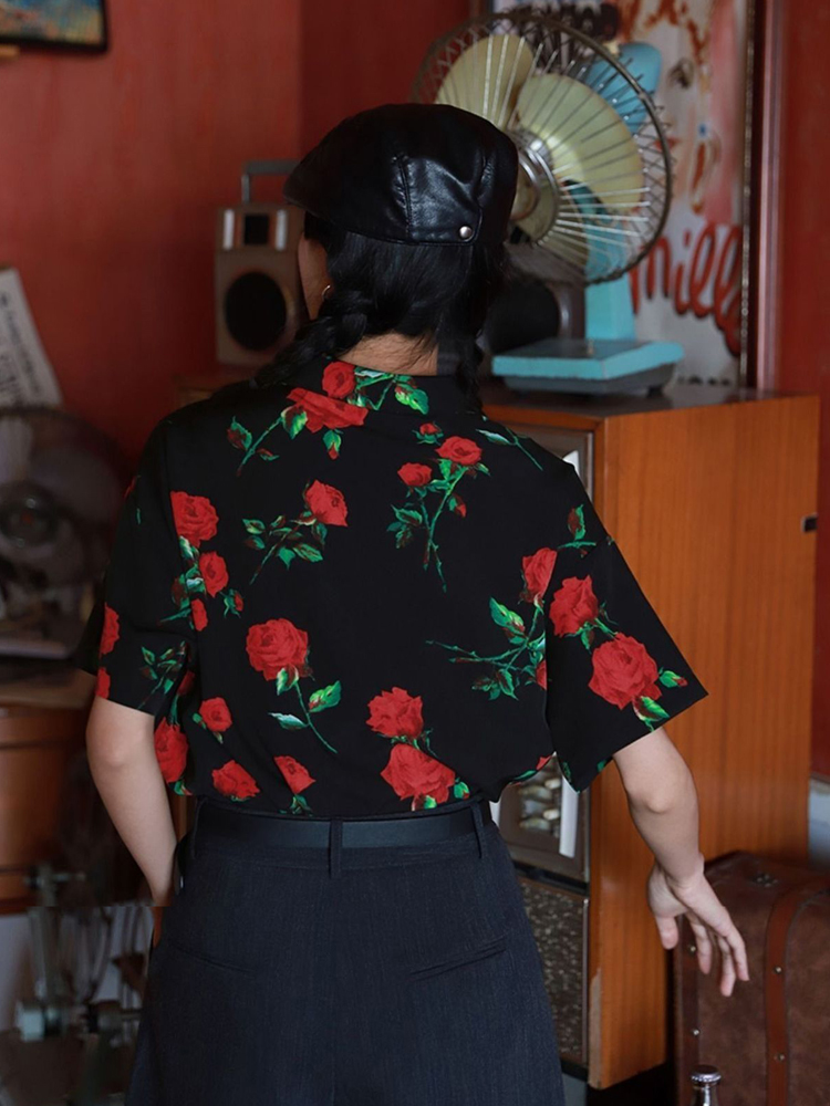 Vintage Short Sleeve Rose Prin – Vintage Collectible Buttons recenzja i cena